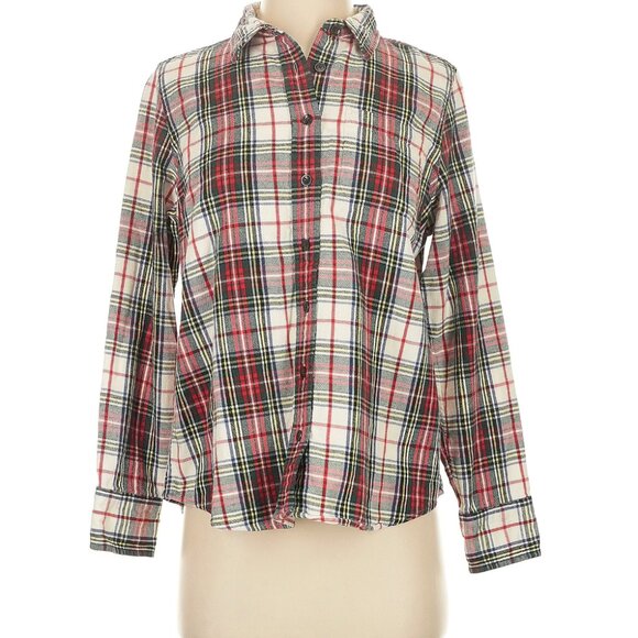 LL Bean Flannel Size S in red plaid - Picture 1 of 4